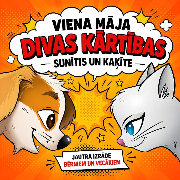 SUNĪTIS UN KAĶĪTE - VIENA MĀJA. DIVAS KĀRTĪBAS komēdija bērniem un vecākiem / TEĀTRIS UN ES