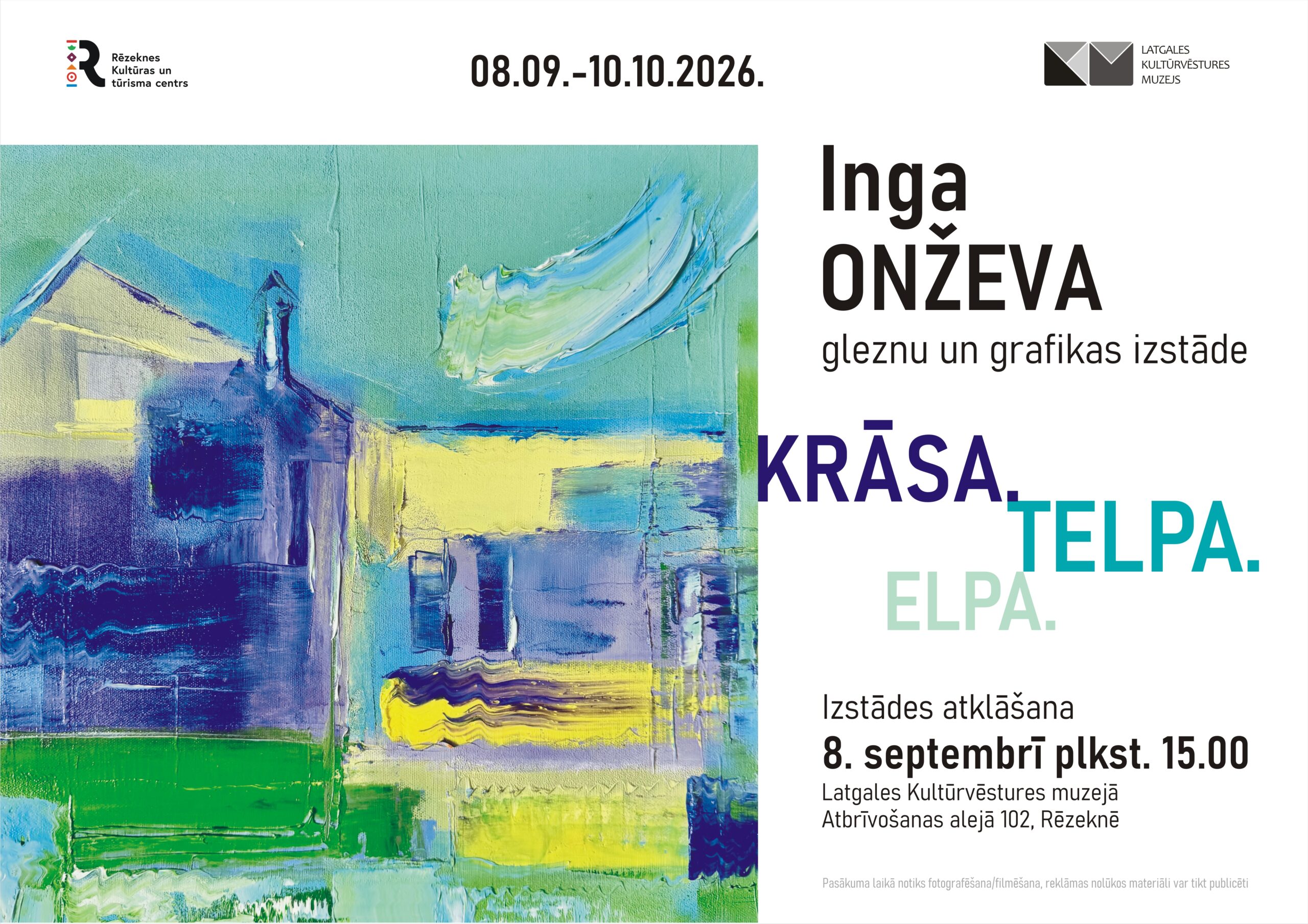 Ingas Onževas gleznu un grafikas izstāde “Krāsa. Telpa. Elpa”