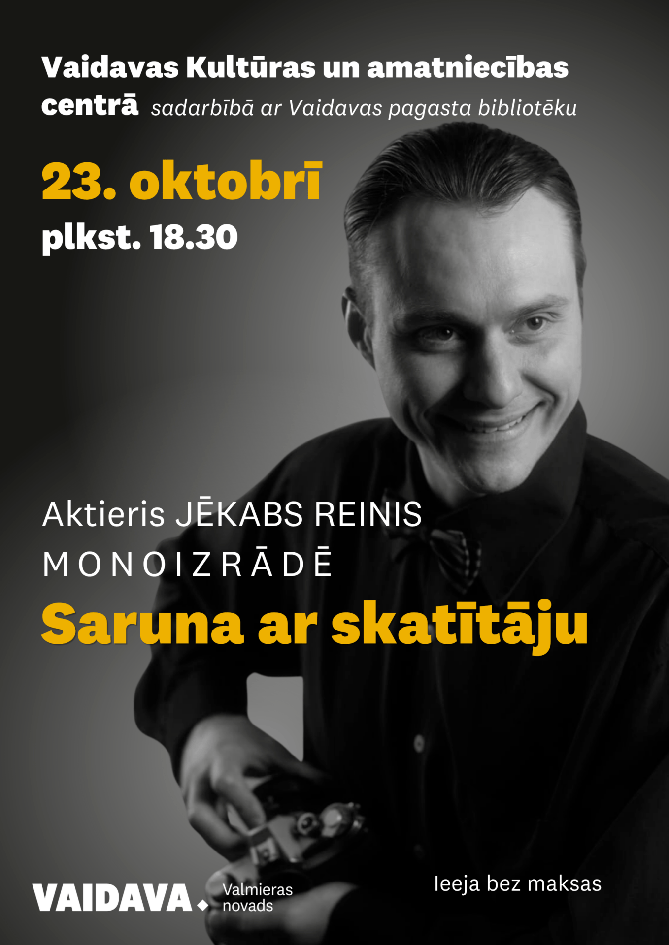 Jēkaba Reiņa monoizrāde “Saruna ar skatītāju”