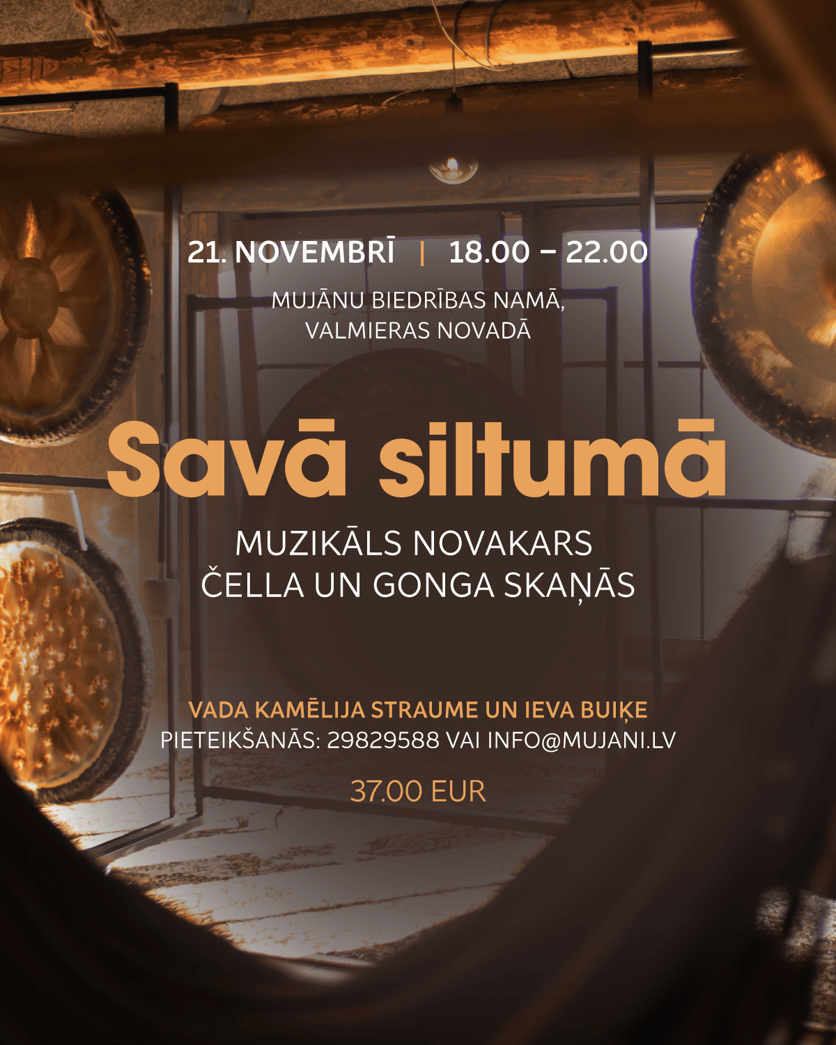 “Savā siltumā” - muzikāls novakars čella un gonga skaņās