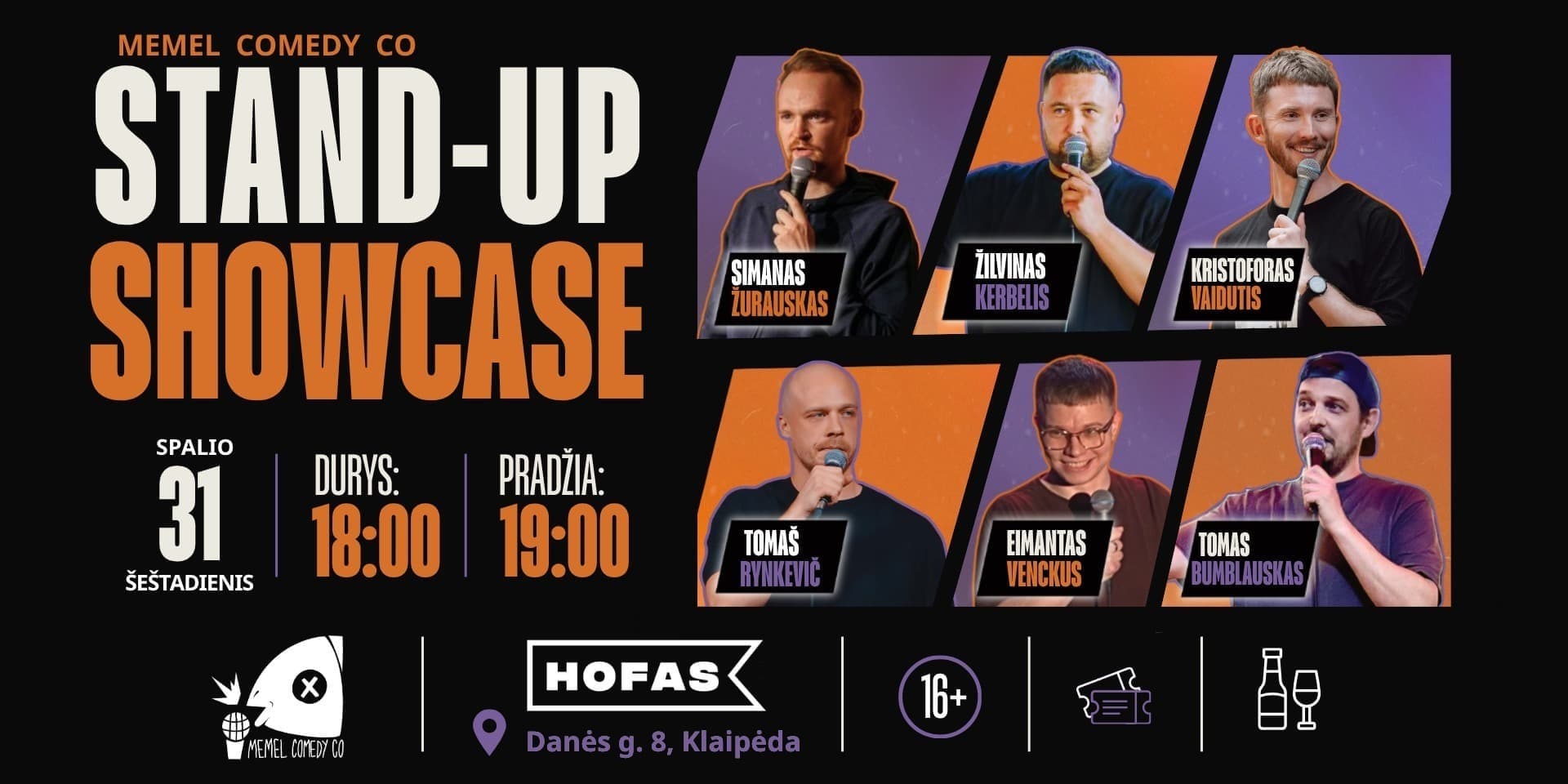 Humoro renginys „Memel Comedy Co – Stand Up Showcase“