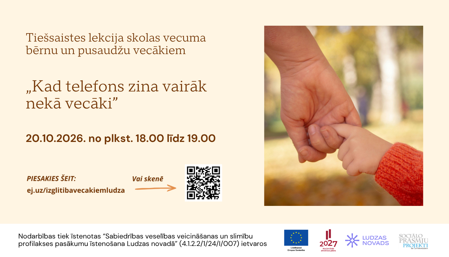 Tiešsaistes lekcija vecākiem: „Kad telefons zina vairāk nekā vecāki”