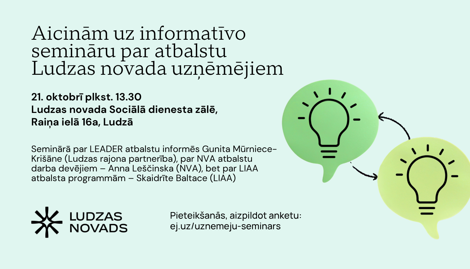 Informatīvais seminārs par atbalstu Ludzas novada uzņēmējiem