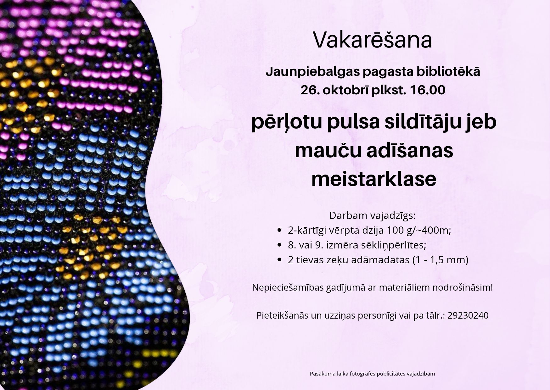 Pērļotu pulsa sildītāju adīšanas meistarklase