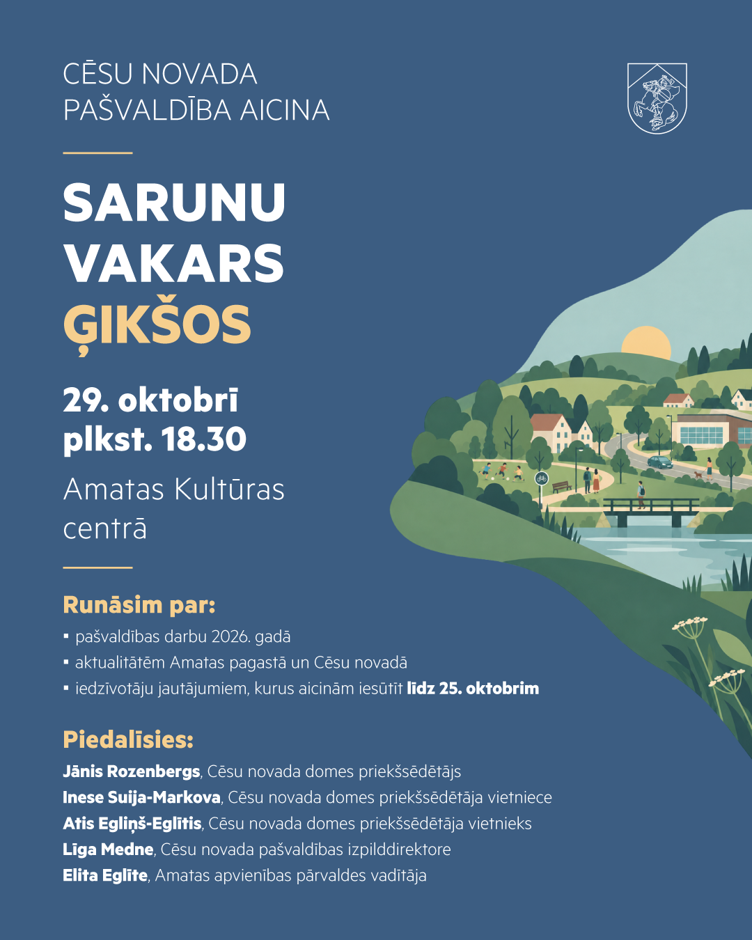 Pašvaldības vadības sarunu vakars ar iedzīvotājiem Ģikšos