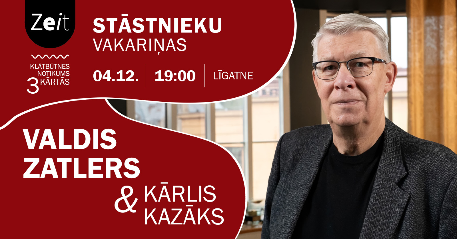 Stāstnieku vakariņas ar Valdi Zatleru un Kārli Kazāku