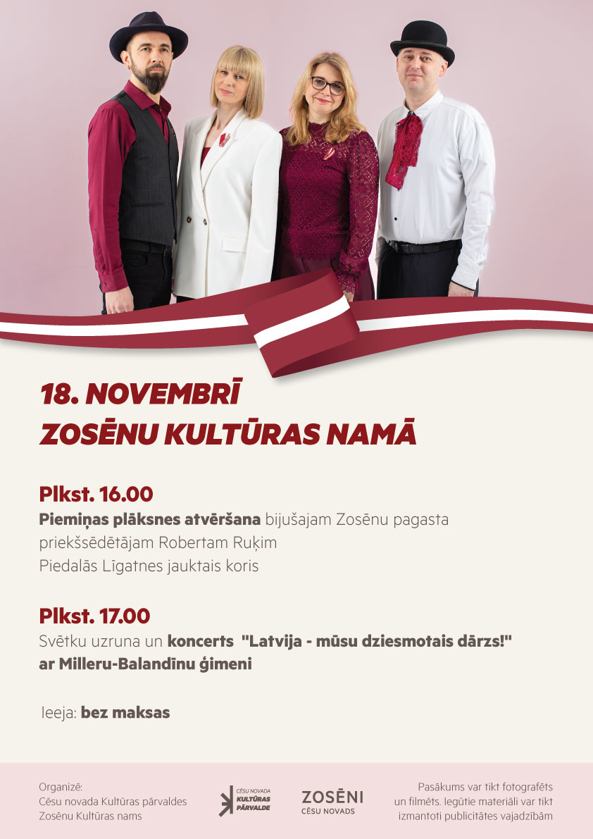 Plāksnes atklāšana un koncerts ar Milleru-Balandīnu ģimeni